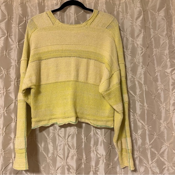 Free People Lemonade Stand Yellow V Neck Knit Sweater - Picture 6 of 15